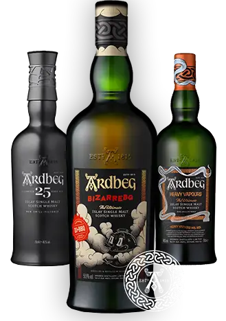 Ardbeg whisky bottles